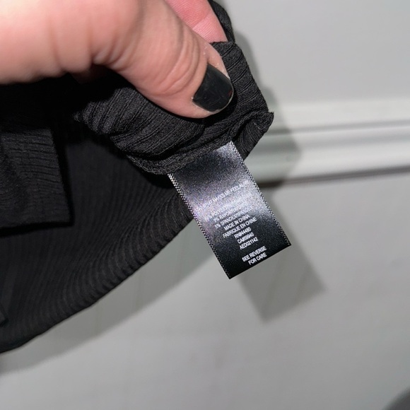 Afrm black dress medium stretch soft button down ribbed NEW revolve - Picture 2 of 4